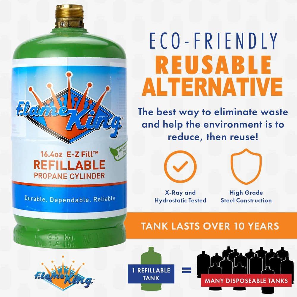 Eco-Friendly Green Refillable 1lb Propane Cylinder 2-Pack