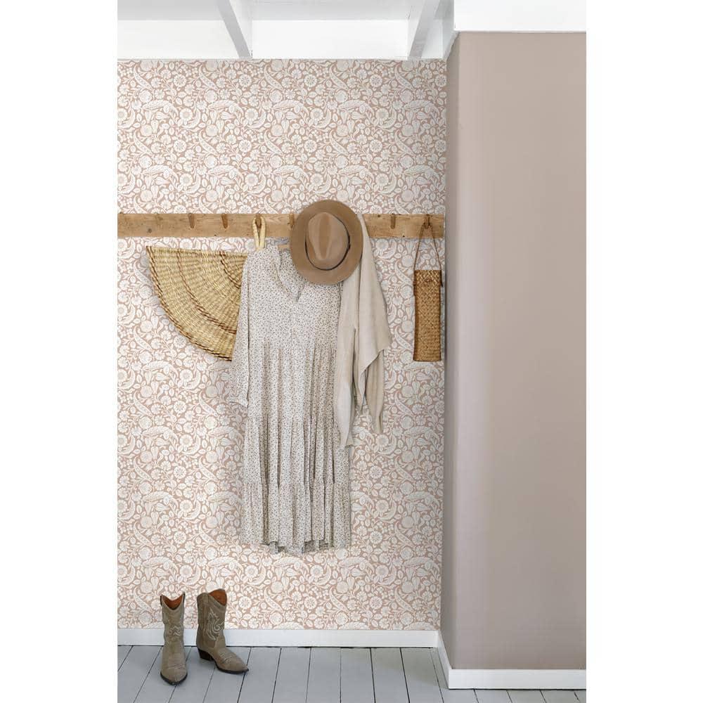 Design Department Cordelia Pink Baroque Blooms Wallpaper, 20.9-in by 33-ft