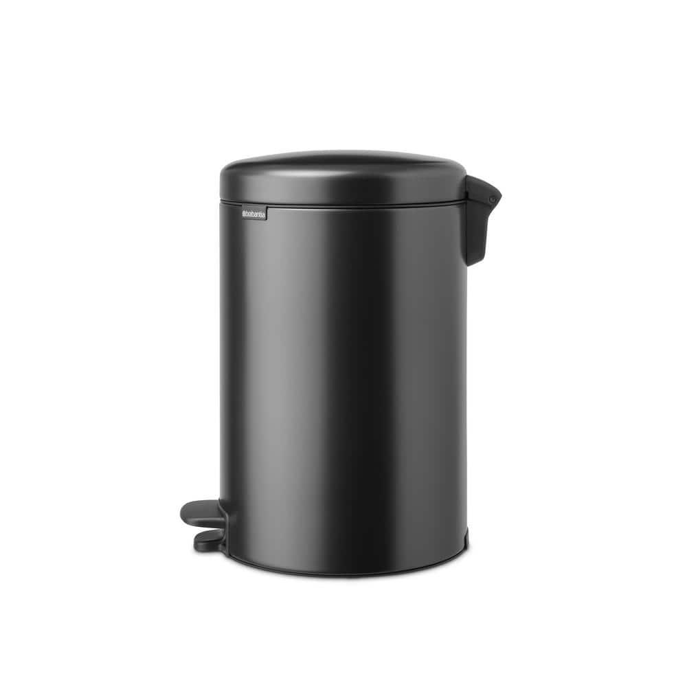Confident Gray Polypropylene Round Step-On Trash Can, 5.3 Gallon