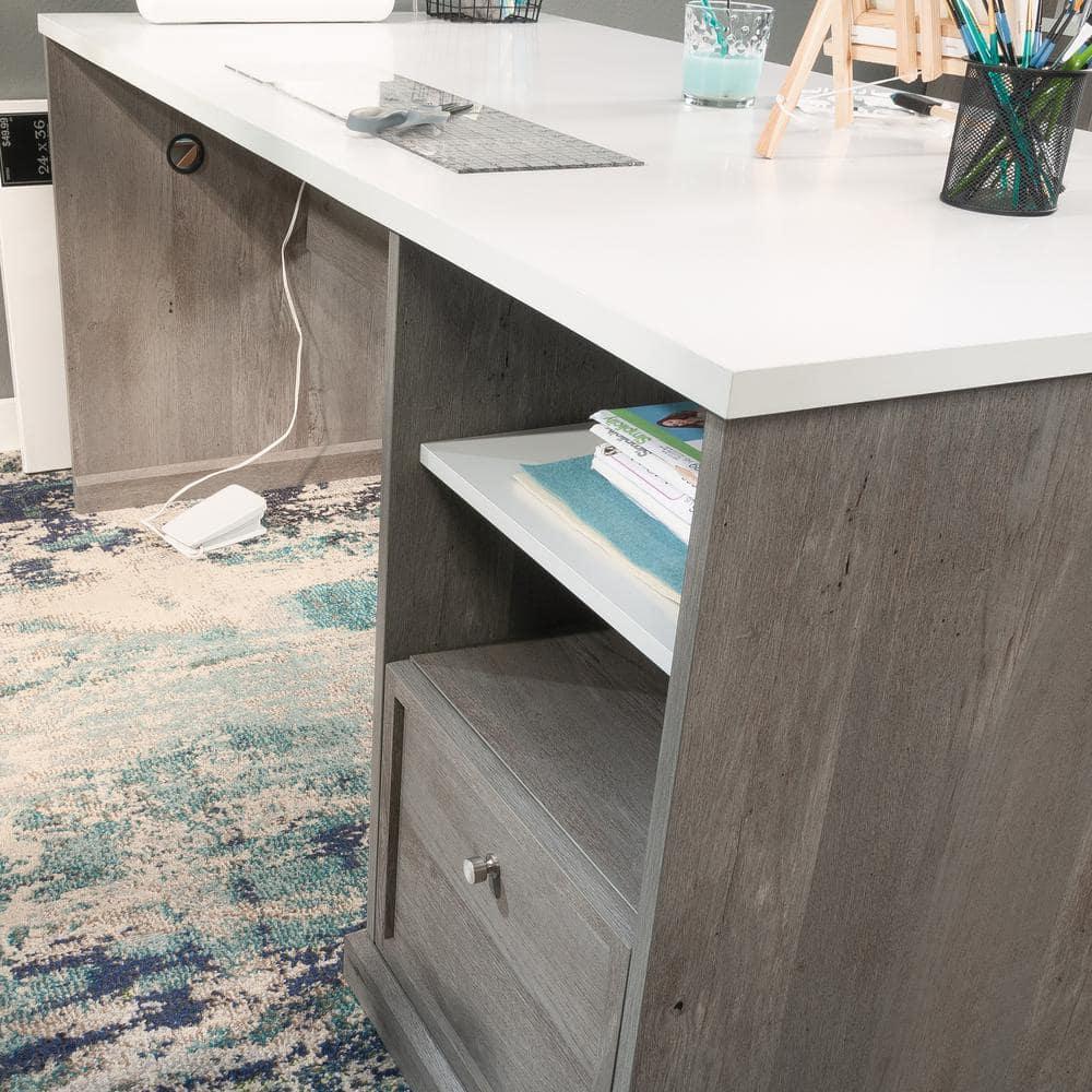Sauder Craft Pro Engineered Wood Craft Table in Mystic Oak Finish