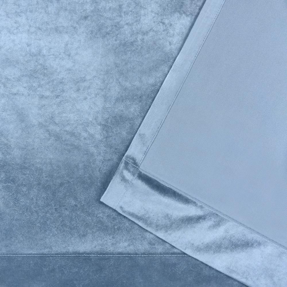 Amalgamated Textiles Exclusive Home Velvet Heavyweight Light Filtering Grommet Top Curtain Panel Pair