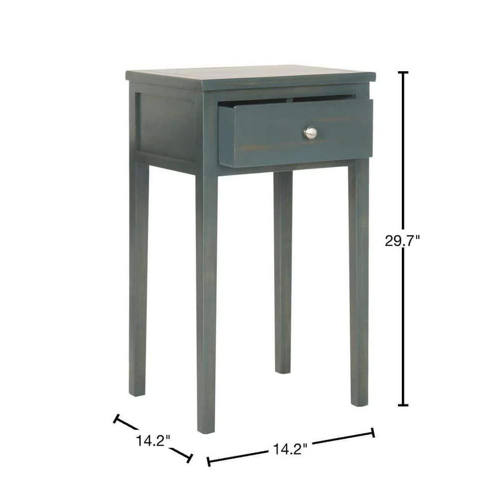 Abel Nightstand With Storage Drawer - Dark Teal - Safavieh.