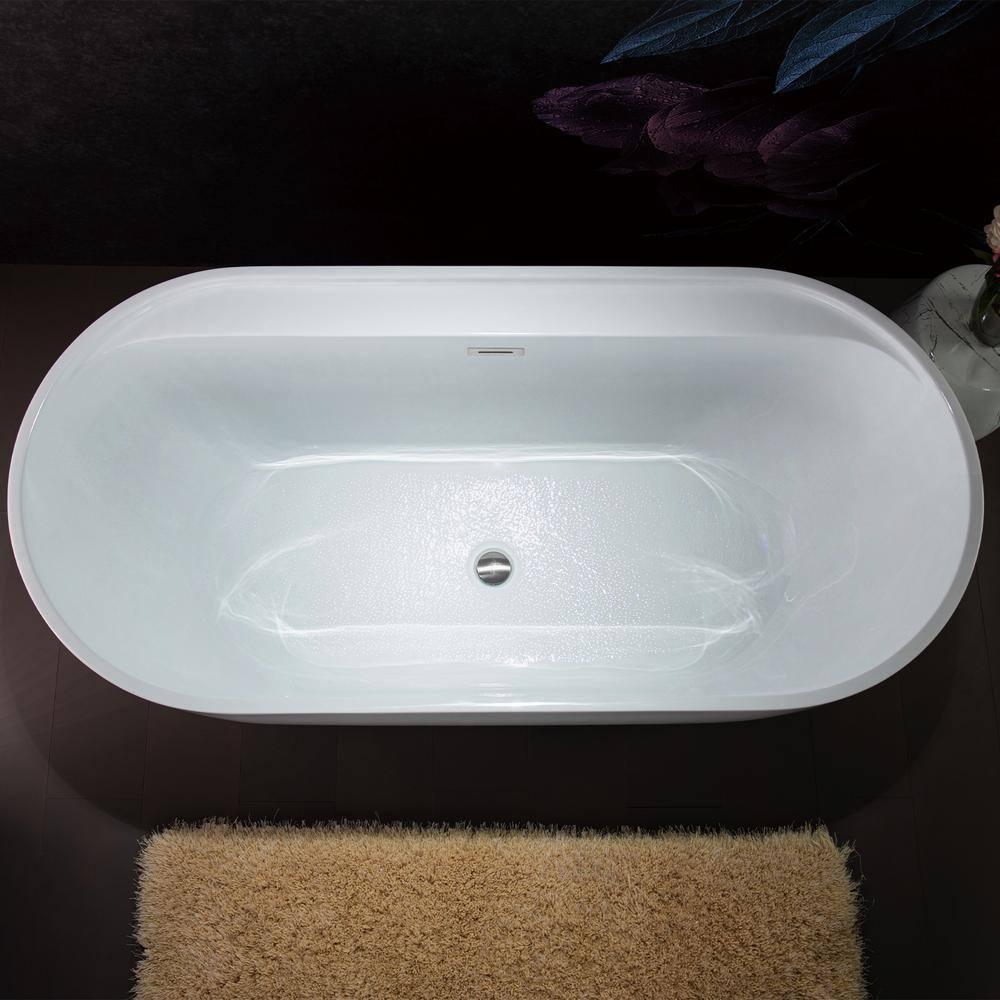 67" x 31.5" Freestanding Soaking Acrylic Bathtub