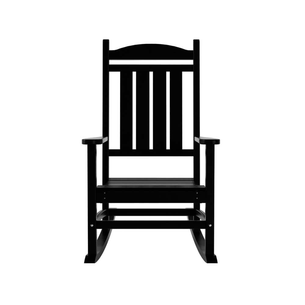 Polytrends  Laguna Hdpe All Weather Outdoor Patio Rocking Chair Black