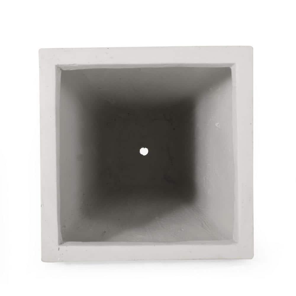 Ella Small Matte White Concrete Outdoor Patio Planter