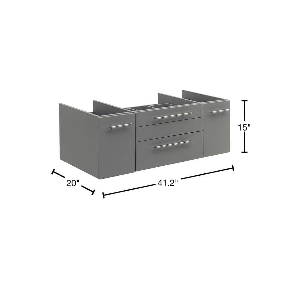 Fresca Lucera 42" Wall Mount Single Vessel Sink Bathroom Vanity Base Only (Top & Sink Not Included)