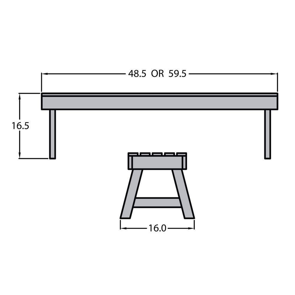 Weatherly 4 ft. 2-Person Whitewash Recycled Plastic Outdoor Picnic Bench