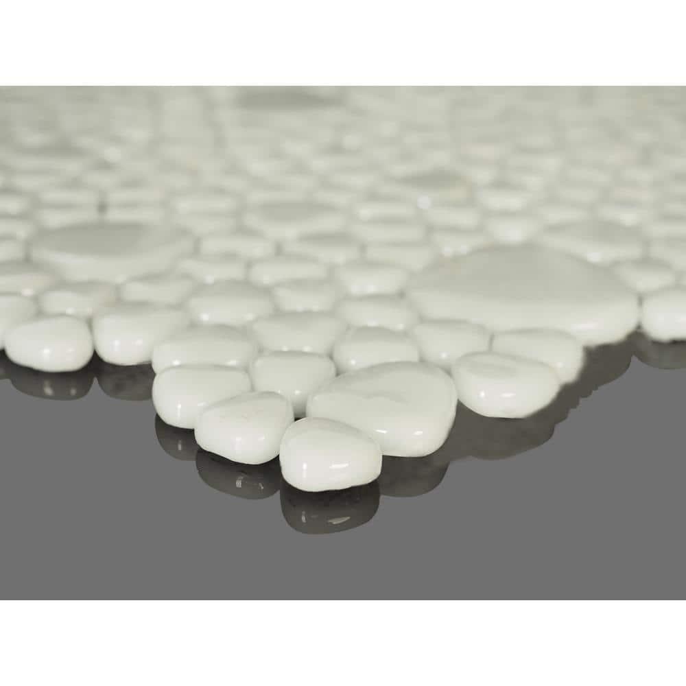 Glass Tile Love 12x12 Pebble Mosaic 10.76 sqft/case, Ideal for Kitchen Backsplash Bathroom Pool Tile