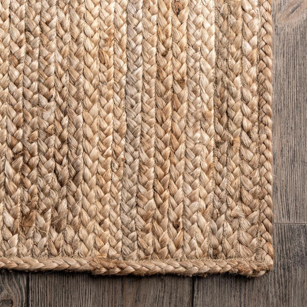 nuLOOM Rigo Hand Woven Farmhouse Jute Runner Rug, 2' 6" x 16', Natural