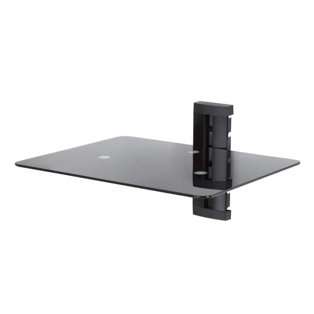 AVF Steel Wall Mounted AV Component Shelving System with 1 Shelves in Black