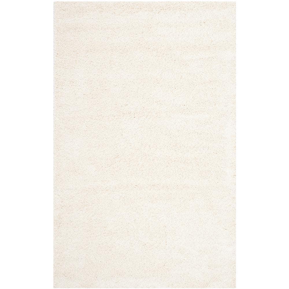 SAFAVIEH Milan Harlow Solid Plush Shag Area Rug, Ivory, 10' x 14'