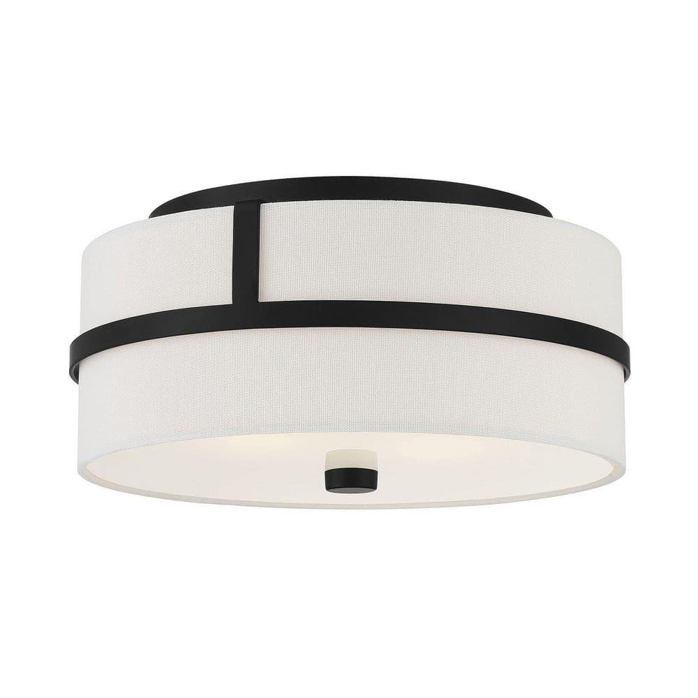 Trade Winds Lighting 2-Light Ceiling Light In Matte Black