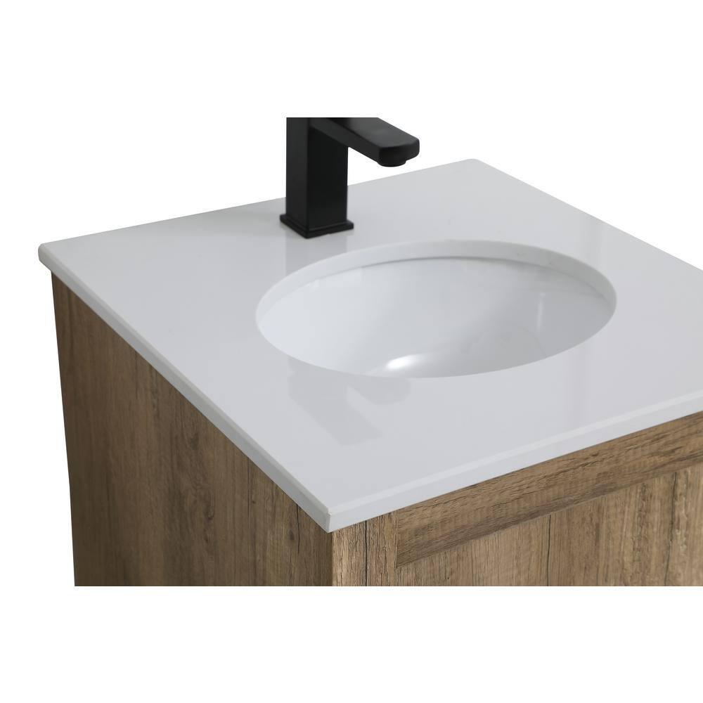 18 in. Single Bathroom Vanity, Natural Oak