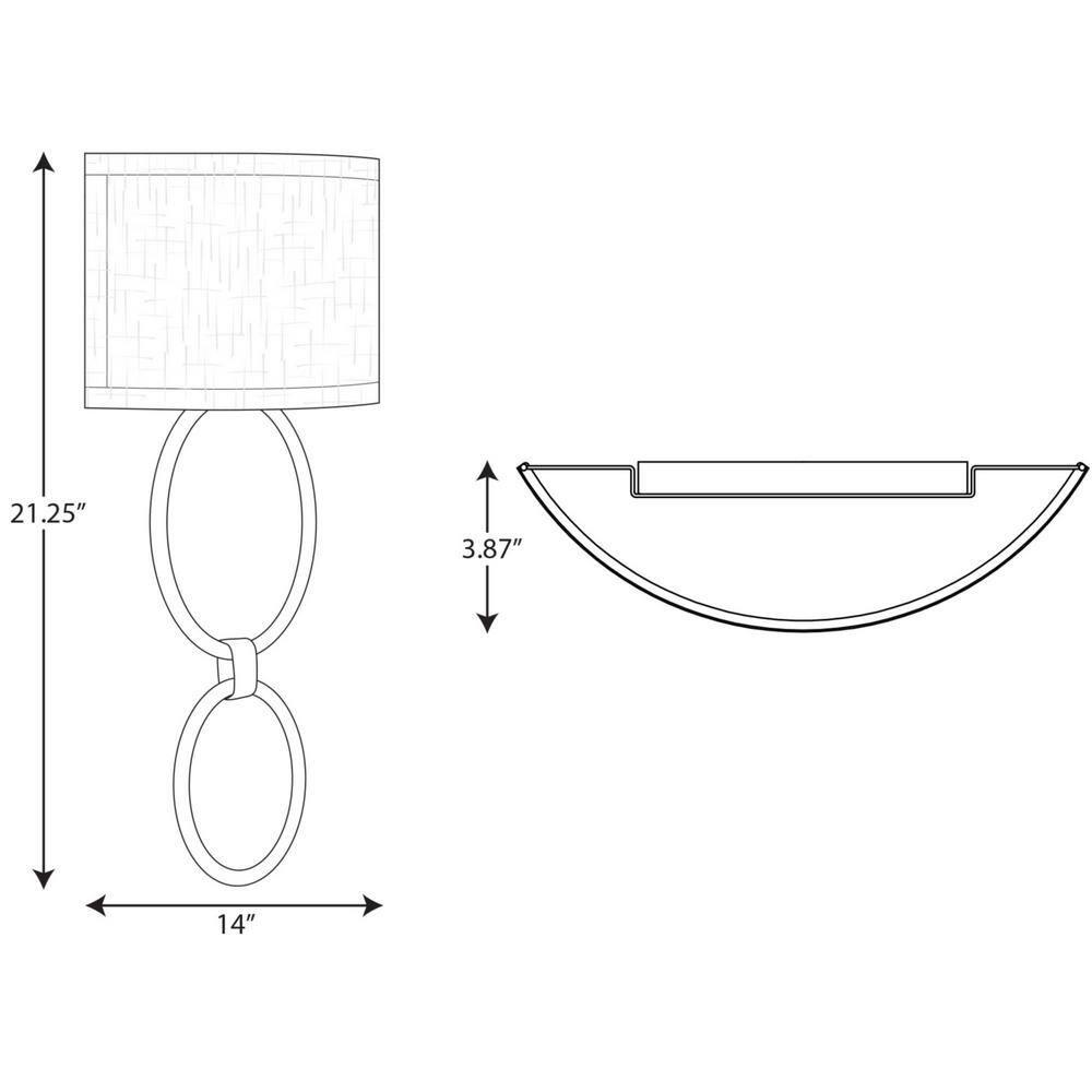 Progress Lighting, Summer Linen Collection, 1-Light Wall Sconce, Brushed Nickel, Summer Linen Shade, Steel Material