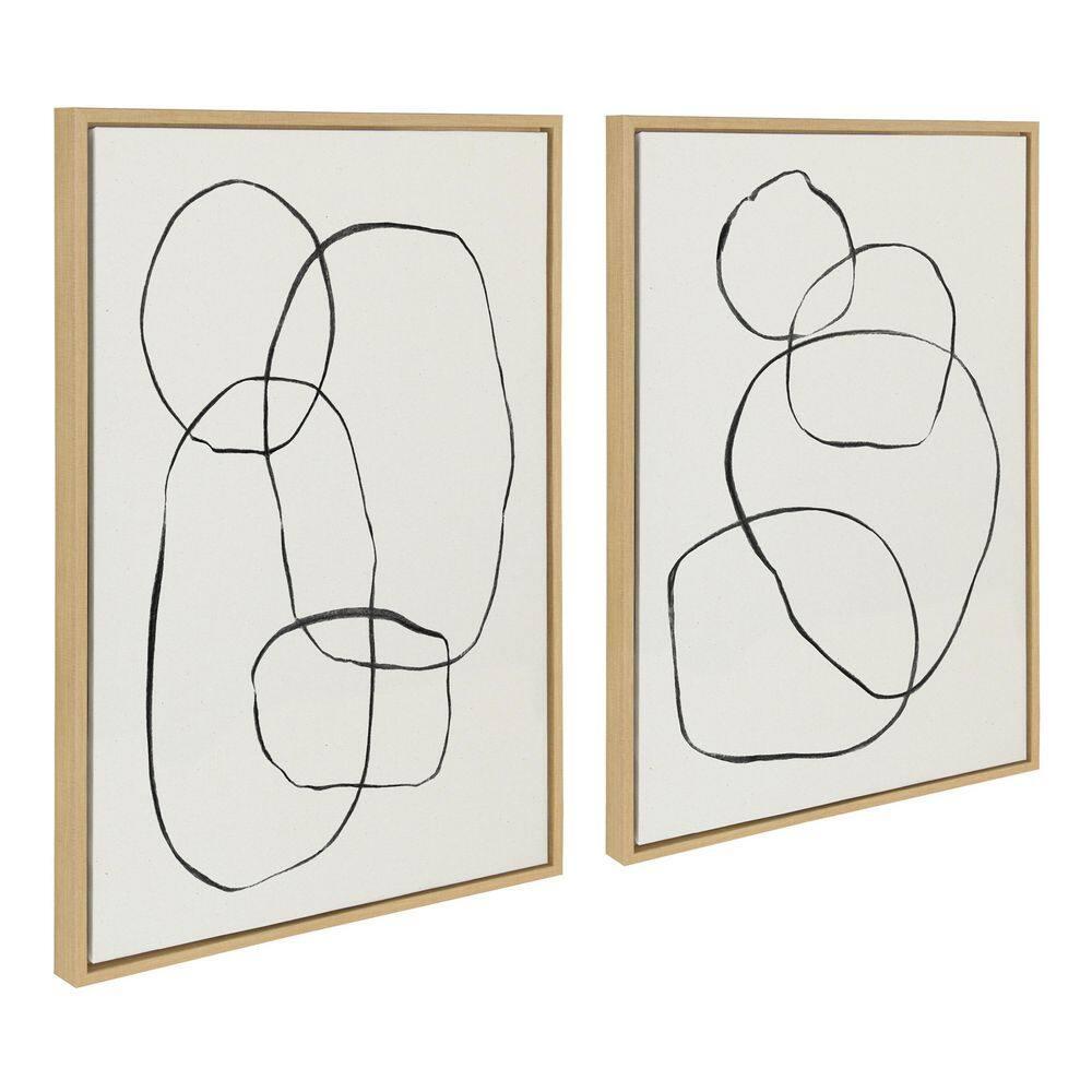 Kate and Laurel " 871 Modern Circles Flinen (left) & 869 Going In Circles Flinen (right) " by Teju Reval 2 - Pieces