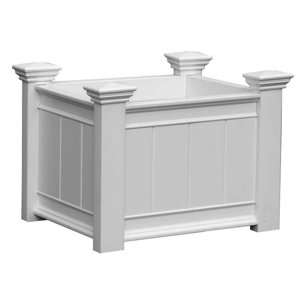 Vita Classic 27" L x 21"W x 22"H Barcelona Vinyl Planter Box, White, VA68210