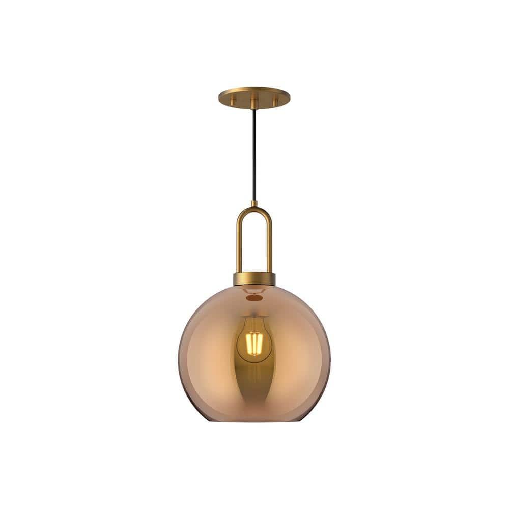 Soji Mini Globe Pendant Light in Aged Gold and Brushed Nickel