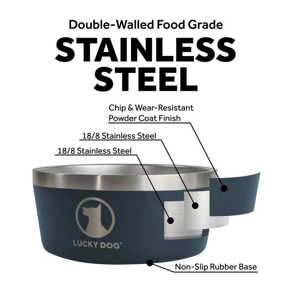 Lucky Dog INDULGE 8 Double Wall Stainless Steel Dog Bowl & Reviews | Wayfair