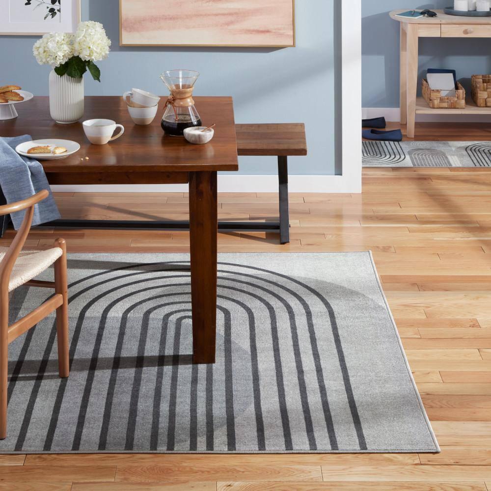 TOWN & COUNTRY EVERYDAY Avani Everwash Non-Slip Backing Area Rug Gray /Blue