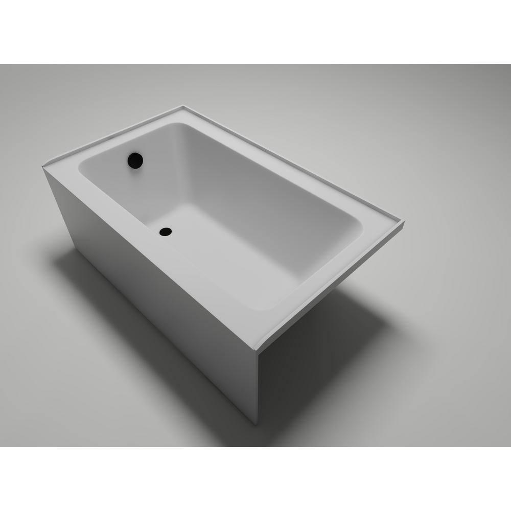 Alcove Soaking Skirt Bathtub with Overflow and Drain