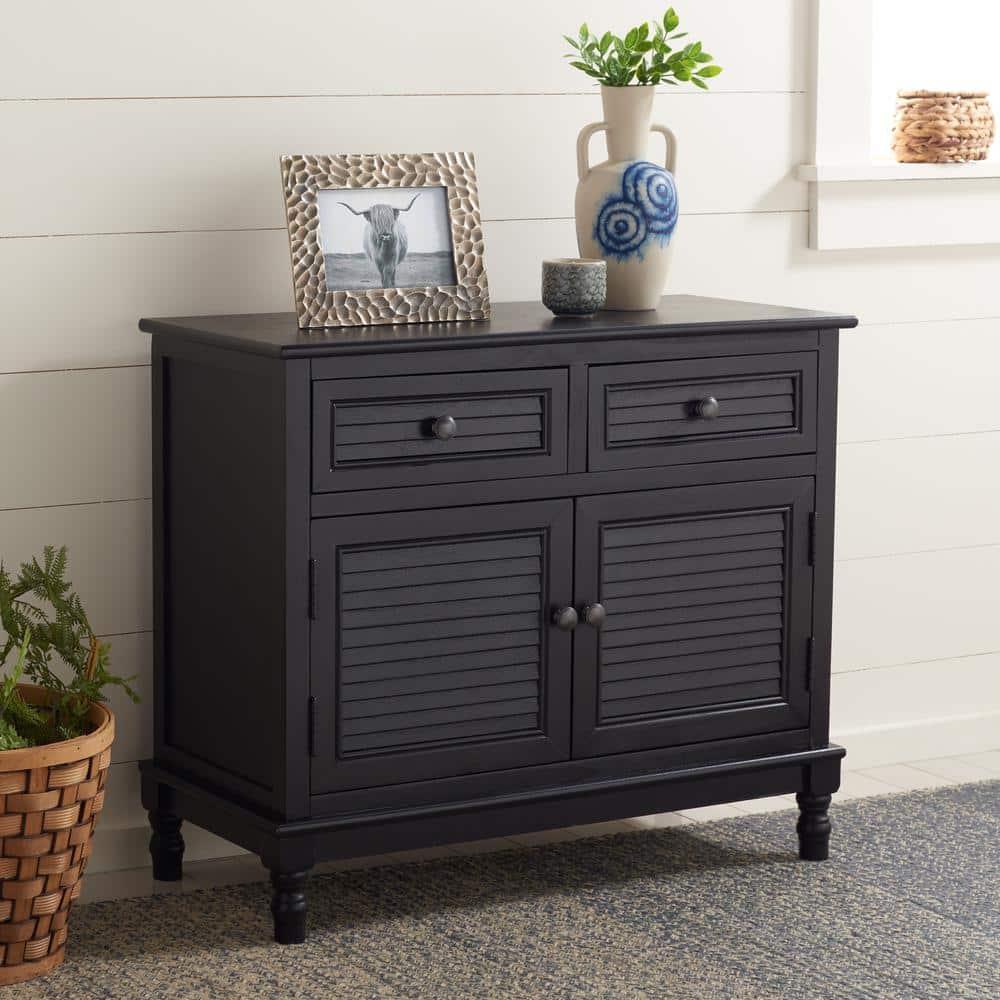 SAFAVIEH Tate 2-Drawer 2-Door Sideboard Black