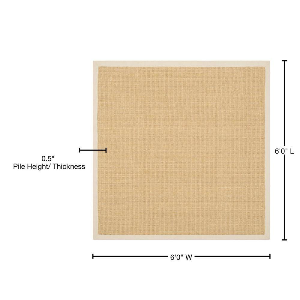 Natural Fiber NF441 Power Loomed Indoor Area Rug - Maize/Wheat - 6'x6' - Safavieh.