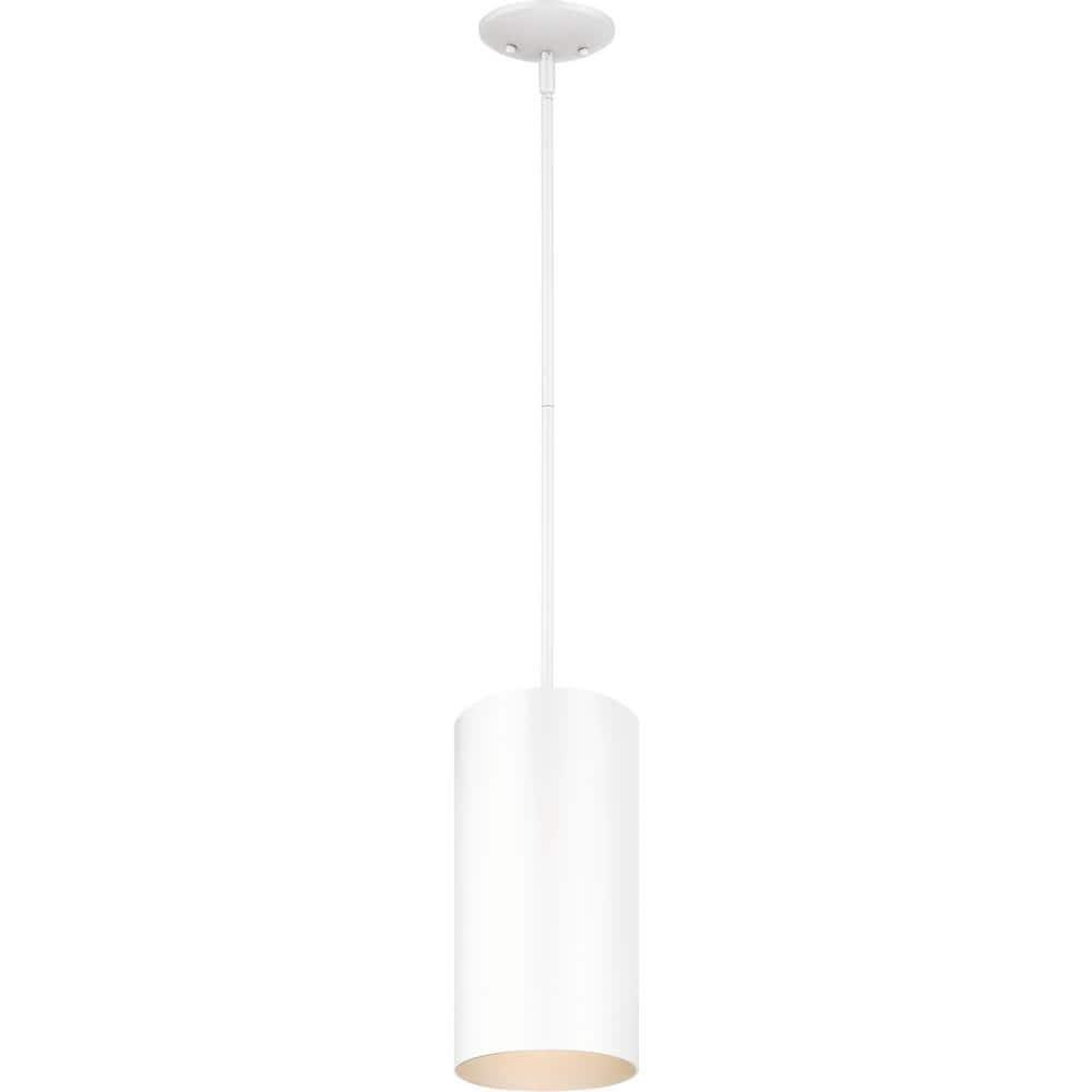 Volume Lighting  1-Light White Outdoor Cylinder Pendant - N/A