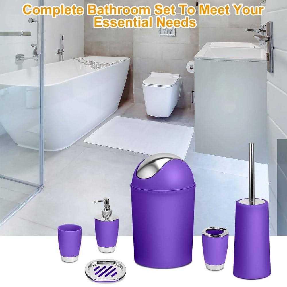 6 Pieces Bathroom Accessories Sets, Bathroom Set Ensemble Bathroom Toothbrush Holder Set