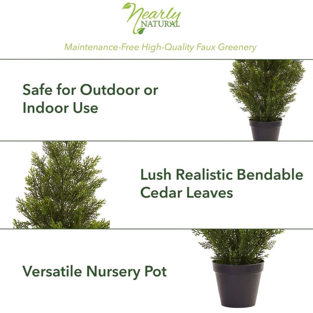 Nearly Natural 3-ft Mini Cedar Pine Tree (Indoor/Outdoor)