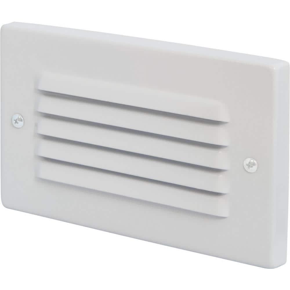 Horizontal Indoor/Outdoor White Louvered LED Step Light