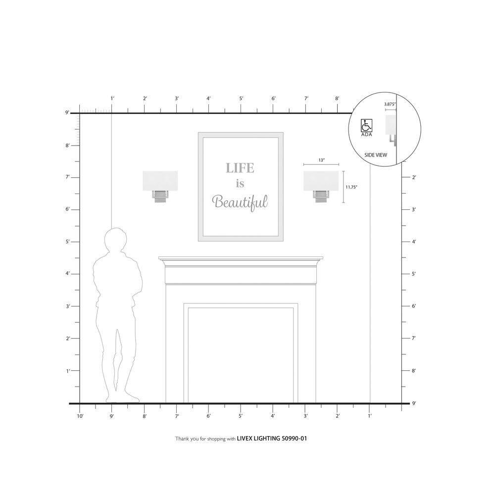 Livex Lighting Pierson 2 - Light Wall Light in  Antique Brass