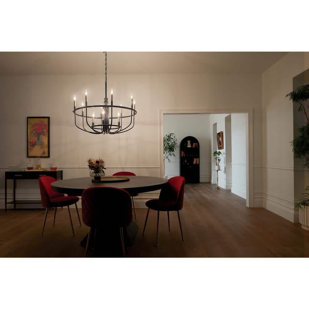 Capitol Hill 30.75" 12 Light Chandelier in Black