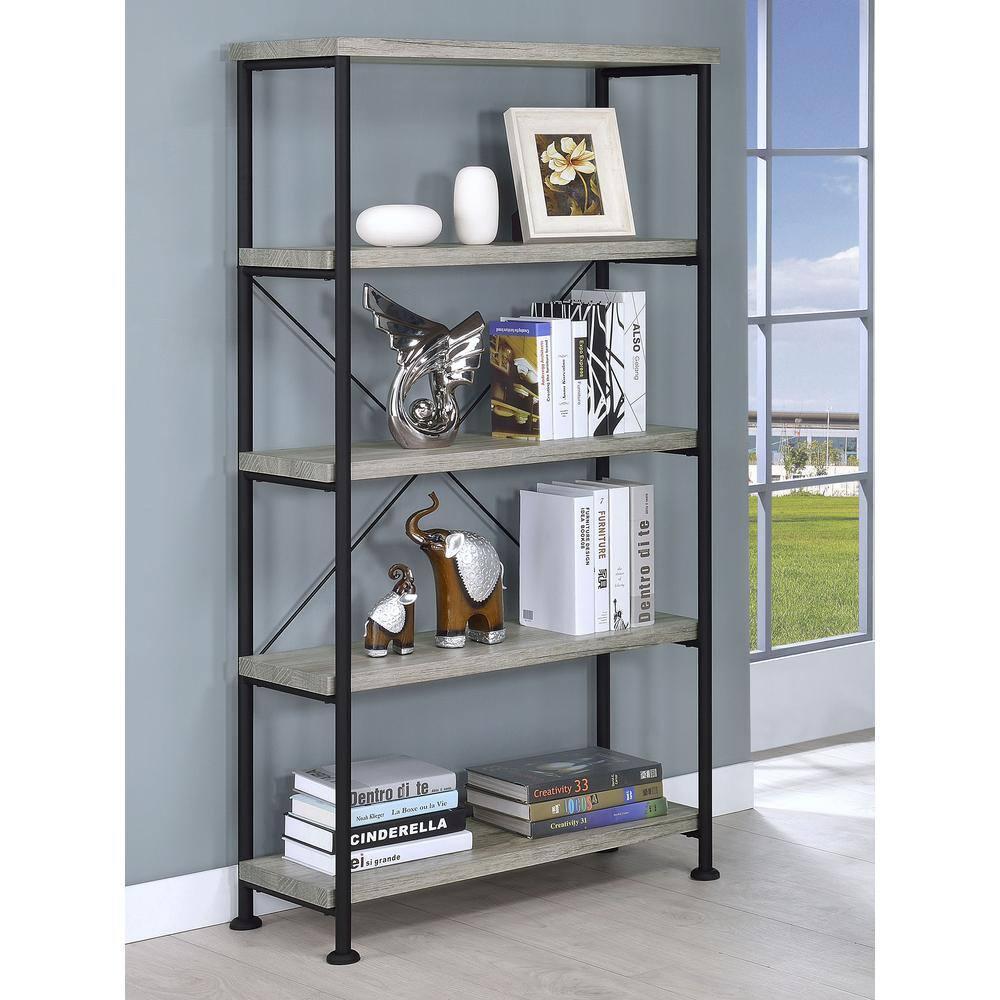 63" Analiese 4 Shelf Bookcase Gray Driftwood - Coaster