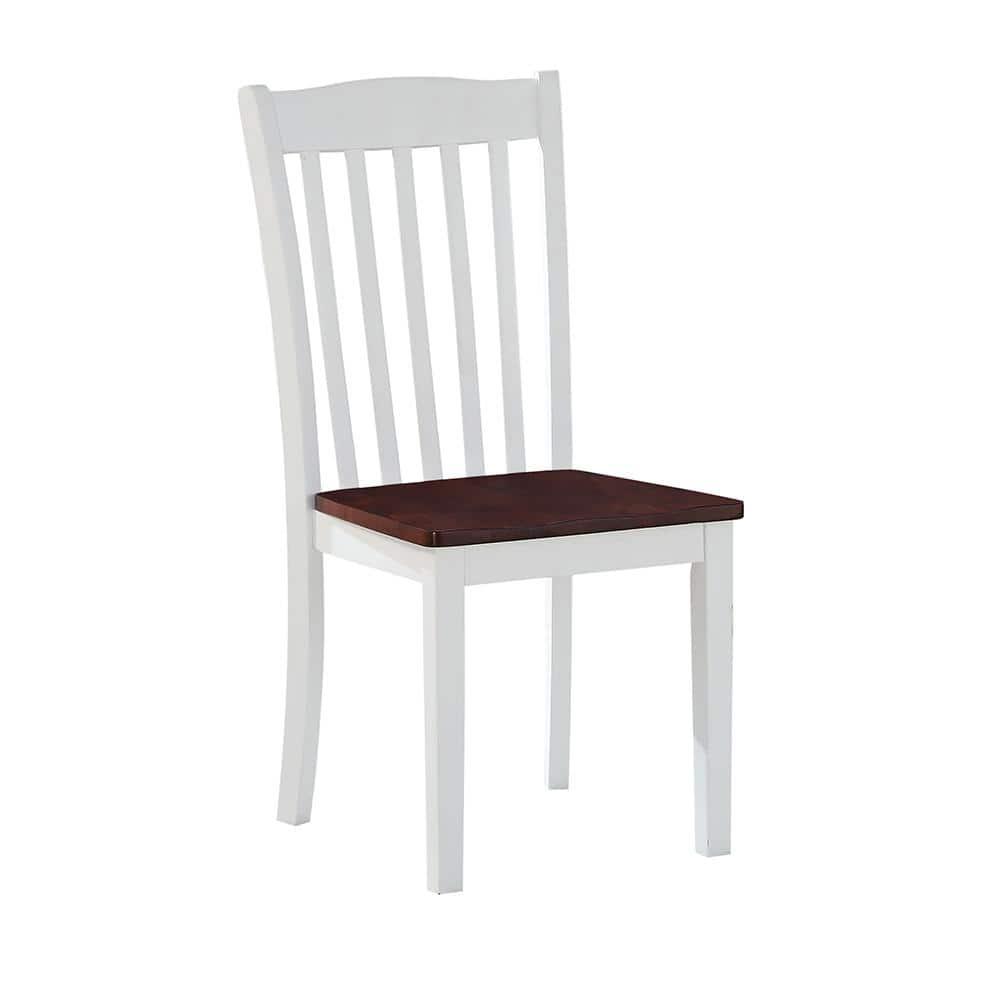 Acme Furniture Green Leigh Dining Chairs White/Walnut Finish