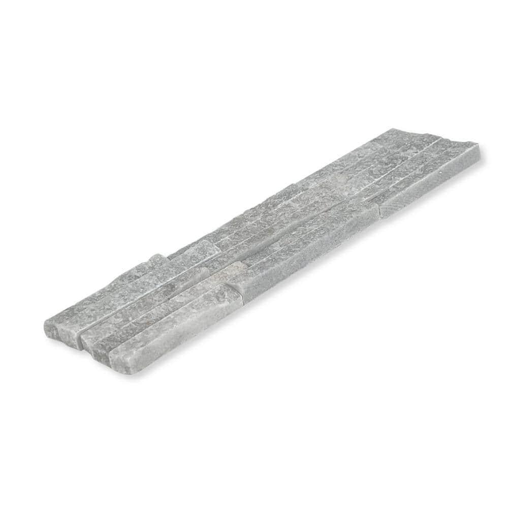 Slender Strip Corner 3in.x12in. Split Face Marble Wall Tile
