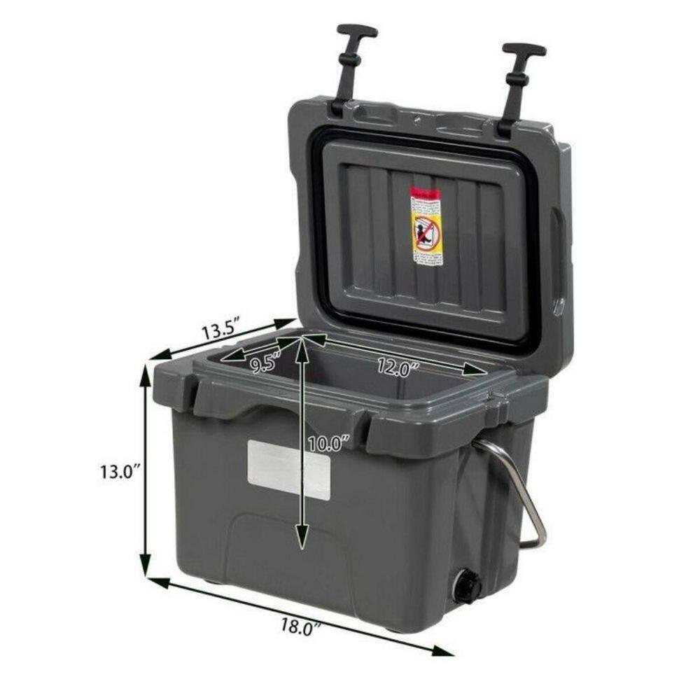 Costway 16 Quart Cooler Portable Ice Chest Leak-proof 24 Cans Ice Boxfor Camping