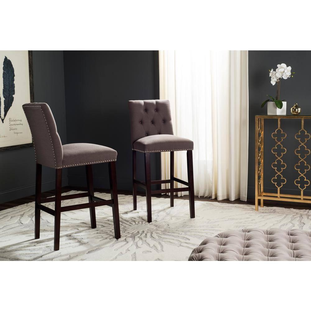 Norah Bar Stool (Set of 2) - FOX6210 - Dark Taupe - Safavieh Couture