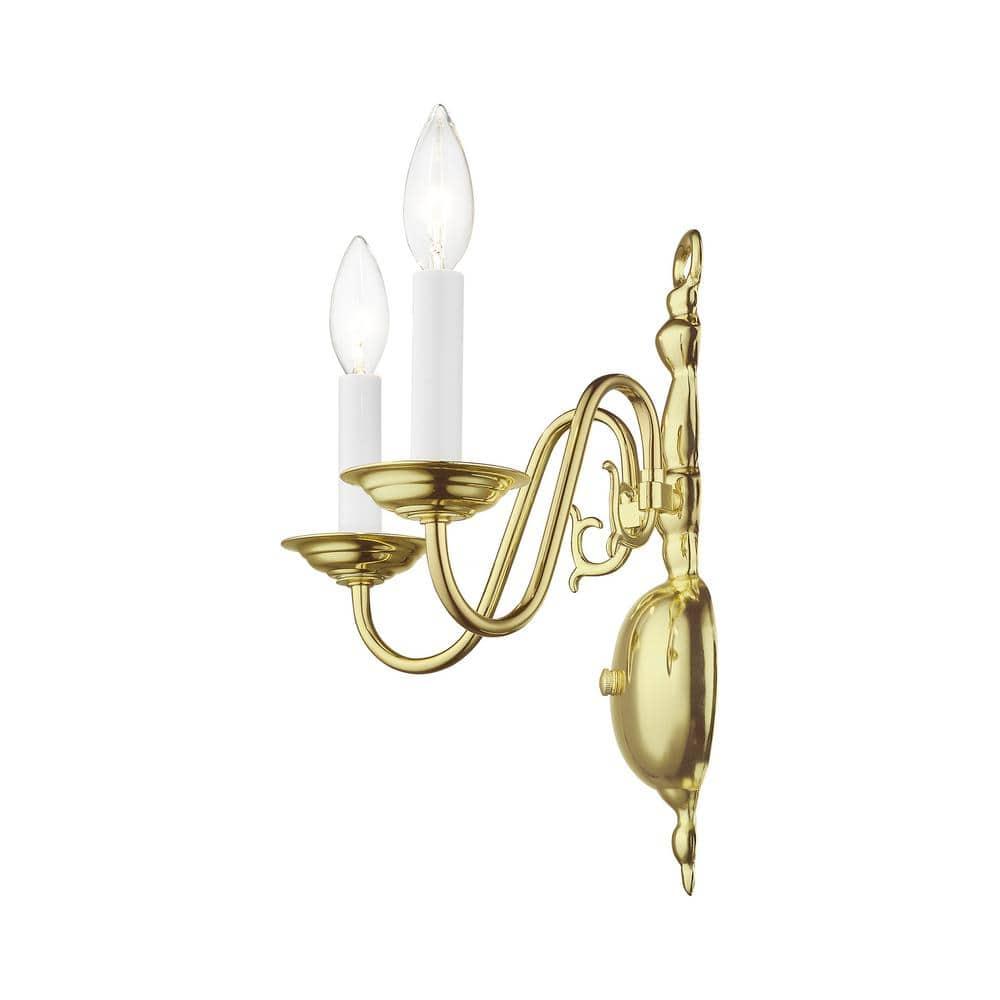Livex Lighting Williamsburgh 2 - Light Wall Light in  Polished Brass