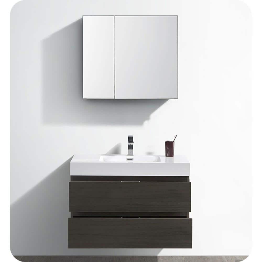 Valencia 36" Wall Mount Single Sink Bathroom Vanity with Top and Sink (Faucet Not Included)