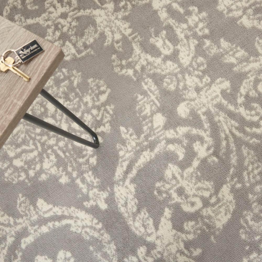 Nourison Jubilant 6' x 9' Grey Area Rug Farmhouse Vintage Damask by Nourison