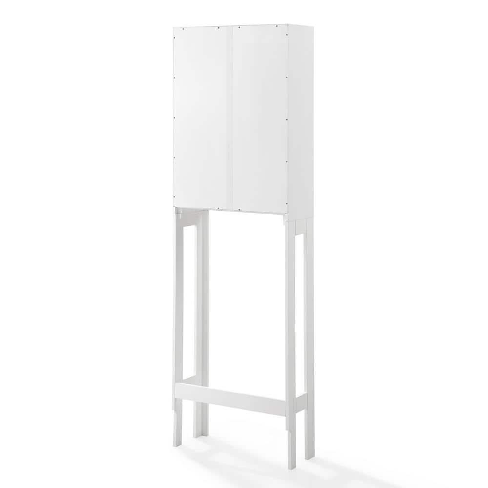 Savannah Space Saver White - Crosley: Bathroom Etagere with Adjustable Shelves, MDF Frame, Anti-Tip Hardware