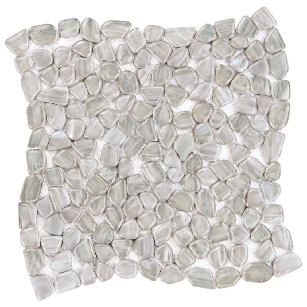 Fractal Pebble 11.88 in. x 11.88 in. Polished Glass Wall Mosaic Tile (0.98 Sq. Ft. / Each)
