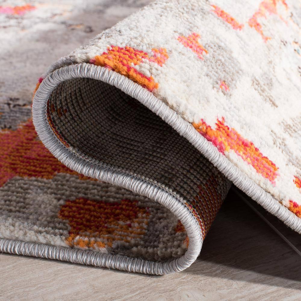 Madison MAD425 Power Loomed Area Rug - Grey/Orange - 5'3"x7'6" - Safavieh.