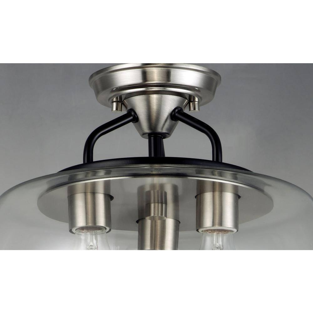 Bongo 3-Light Pendant & Semi-Flush Mount, Satin Nickel