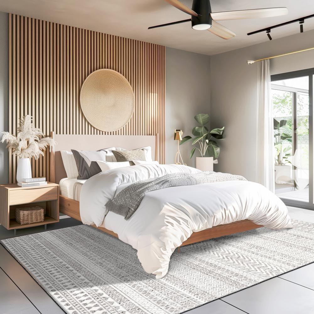 Nuloom Catherina Trellis 9x12 Indoor Area Rug for Living Room Bedroom Dining Room Kitchen, Grey/Ivory