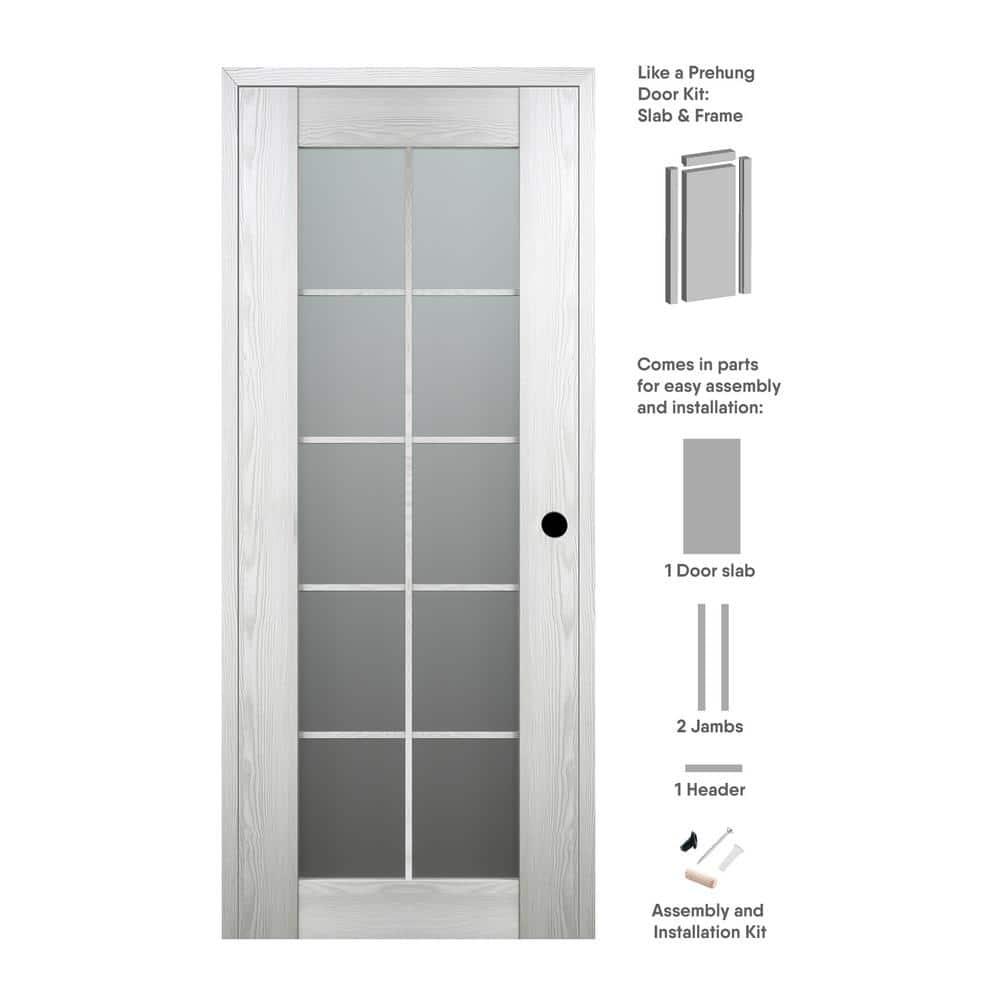 Belldinni Avon 10 Lite Solid Manufactured Wood and Glass Paneled Prefinished Standard Door