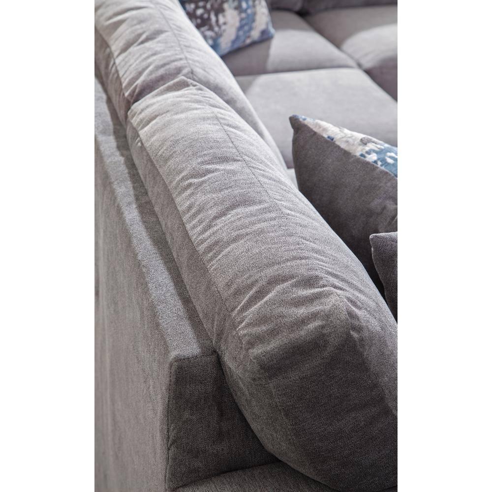 American Furniture Classics Graphite U Shaped Sectional with 4 Throw Pillows