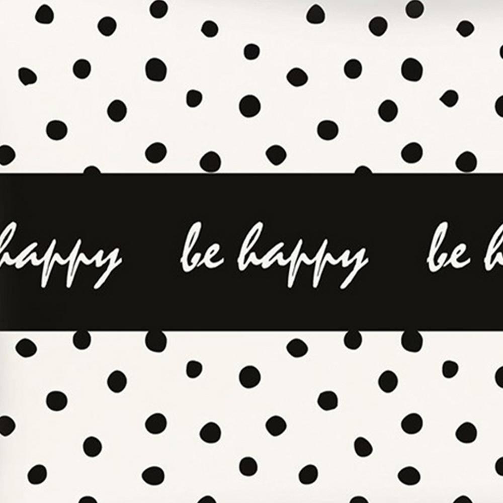 Be Happy Dots Decorative Rectangle Throw Pillow Cover