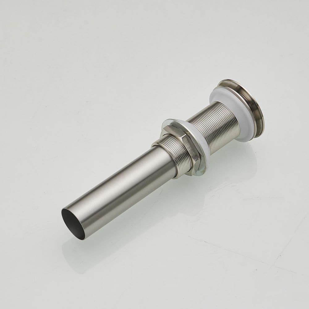 BWE Bathroom Sink Drain Bathroom Faucet Vessel Vanity Sink Drain Stopper Without Overflow Fits Bathroom Standard Sink Hole 1-1/2" to 1-3/4" Brushed Nickel
