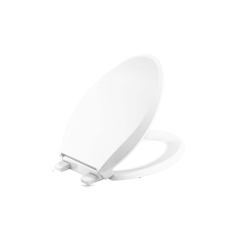 Elongated Toilet Seat, Slow Soft Close, Oval(Oblong) Toilet Seat For Elongated Toilets, Quiet-Close Lid And Seat, Easy To Install And Clean, Never Loosen, Black(18.5)
